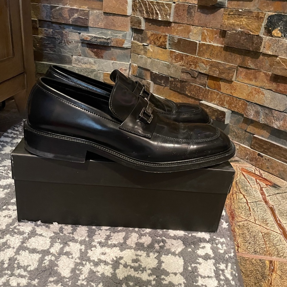 GUCCI Loafer Mocassino Pelle Black Leather sz 10 - Picture 2 of 5